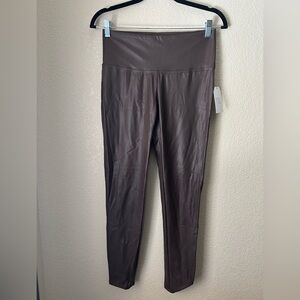 NWT Brown High-Waisted Faux Leather Leggings Time and Tru